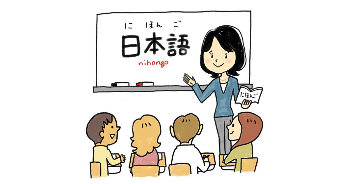 外国人に日本語を教える女性